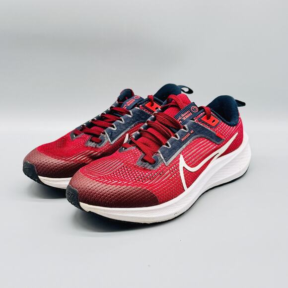 Nike Shoes Boys 5.5 Red Navy White Air Zoom Pegasus 40 Road Running Sneakers GS - Picture 4 of 13